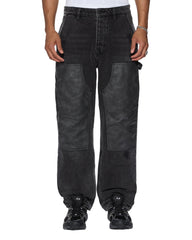 Mens Operator Pant Torqued Black Relaxed Denim Jeans