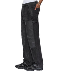 Mens Operator Pant Torqued Black Relaxed Denim Jeans