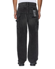 Mens Operator Pant Torqued Black Relaxed Denim Jeans