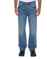 Mens Hazlow Roadhouse Repair Straight Denim Jeans
