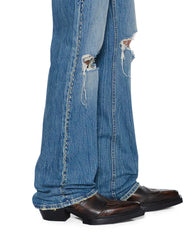 Mens Bronko Texas Blue Studded Bootcut Denim Jeans