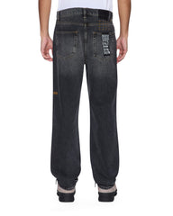 Mens Anti K Villain Grey Relaxed Denim Jeans