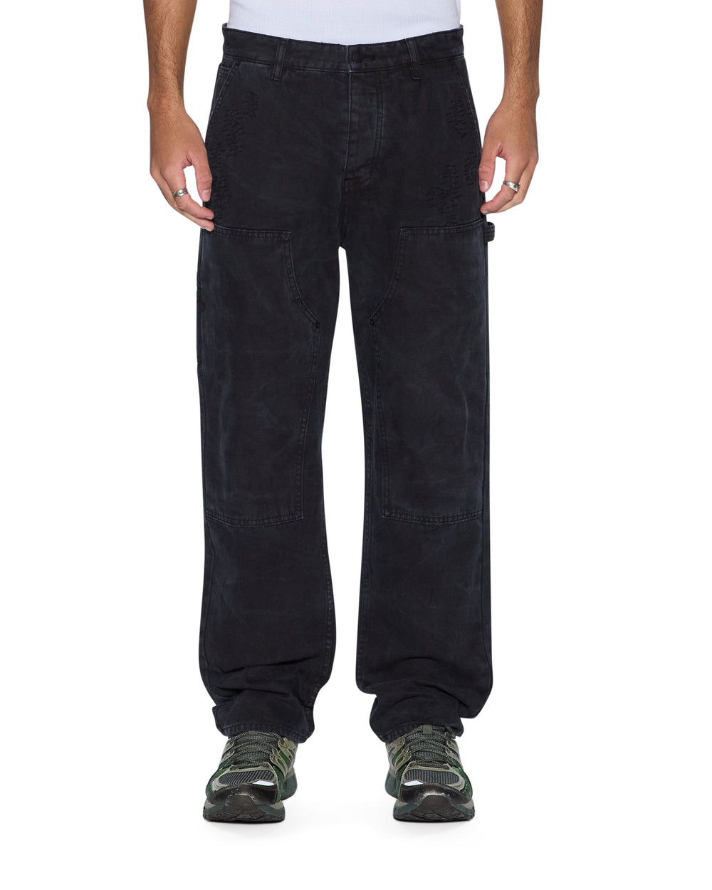 Mens Maxx Operator Pant Torqued Black Relaxed Denim Jeans