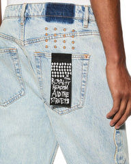 Bronko Paragon Kraft Wide Leg Jean - Stone Wash Denim