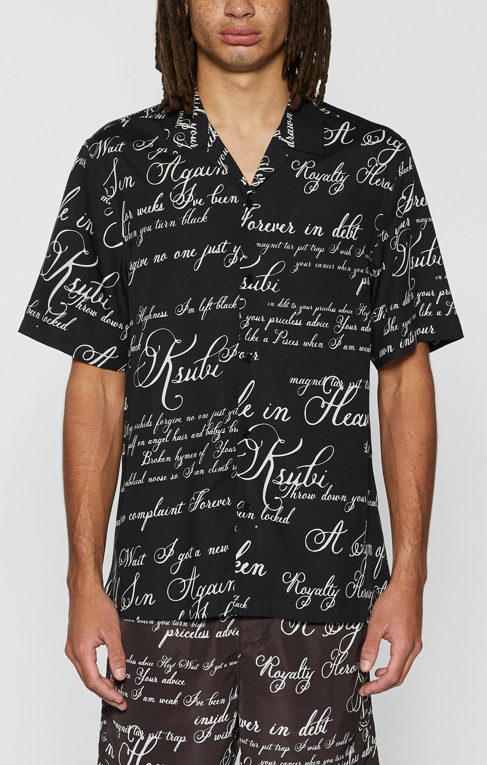 Mens Kursed Resort Ss Shirt Black Shirts