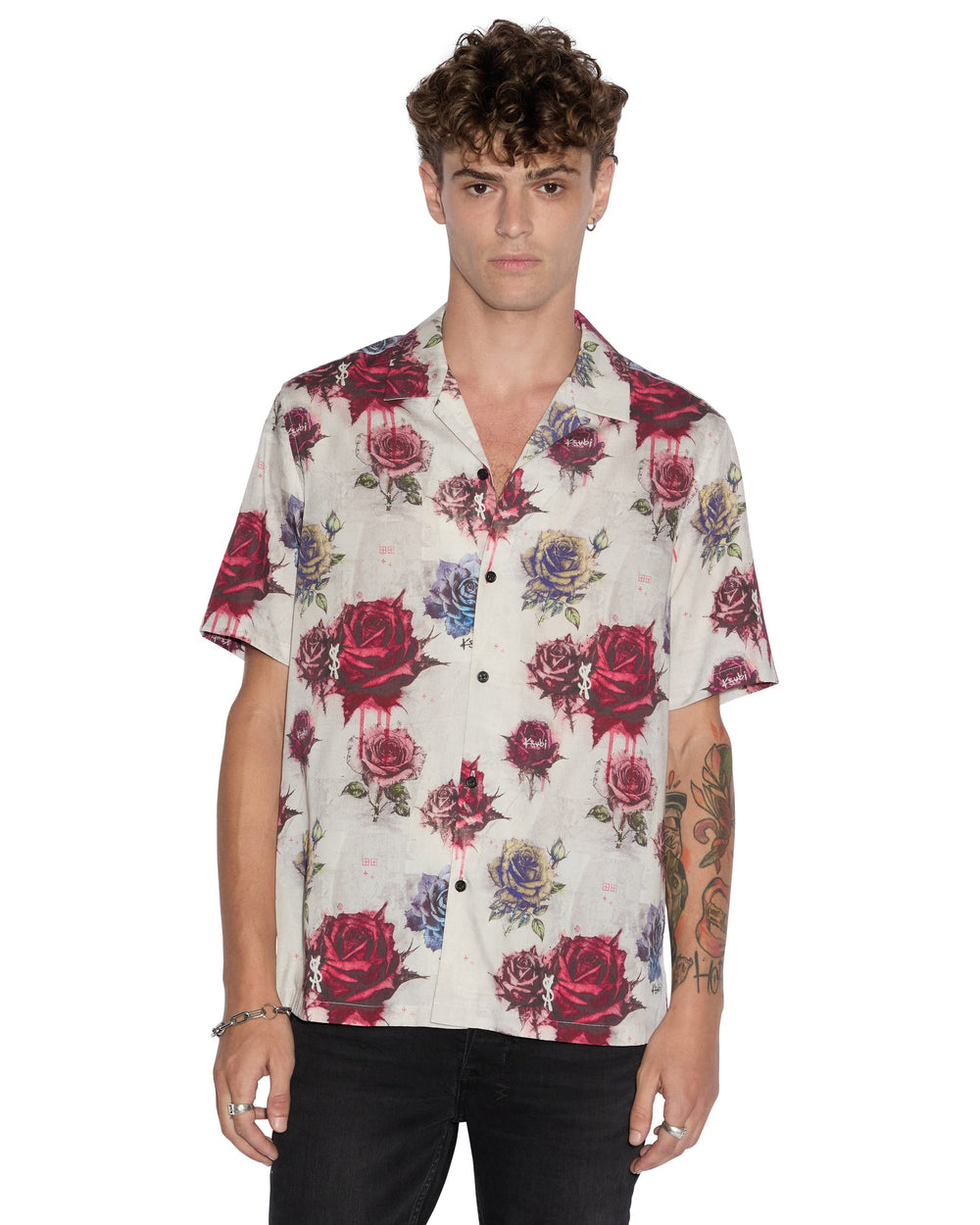 Graff Rose Resort Short Sleeve Mens Shirt - Multi Print