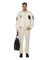 Mens Playoff Varsity Jacket Ecru Jackets