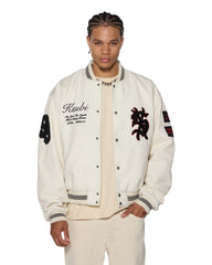 Mens Playoff Varsity Jacket Ecru Jackets