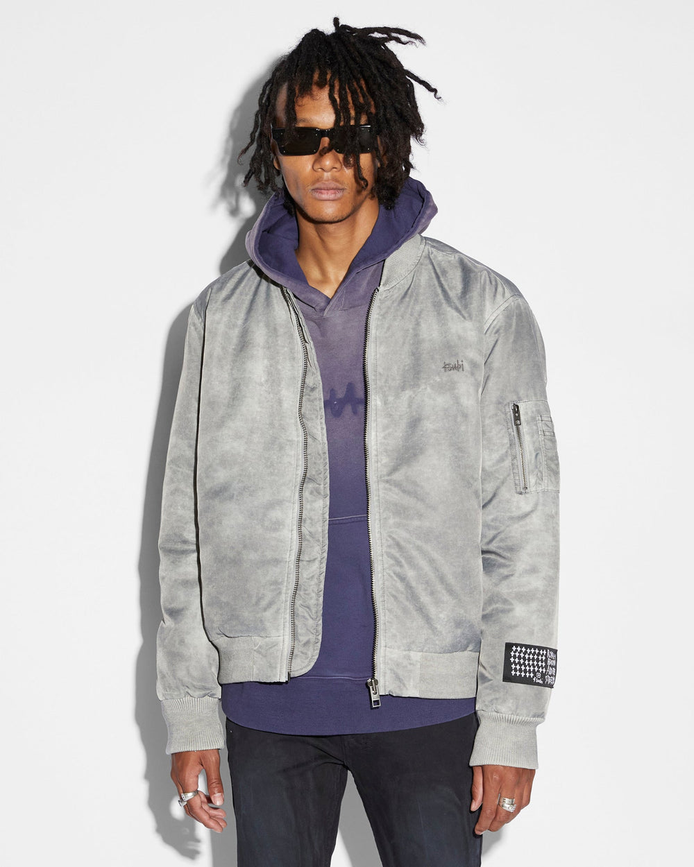 Royalty Bomber Mens Jacket Overdye Earth - Green