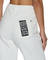 Womens Playback Splits Ecru Relaxed Denim Jeans