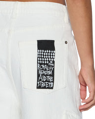 Womens Baggy Jean Cargo Ecru Baggy Denim Jeans