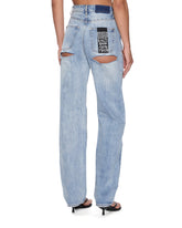 Womens Playback Destiny Distressed Straight Denim Jeans