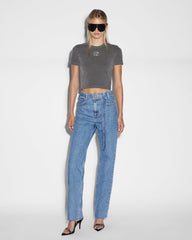 Playback High Waisted Jeans Belted Heritage - Blue Denim