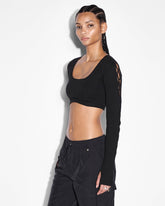 Buy Fantasy Top Black Lace Up Cropped Top KSUBI