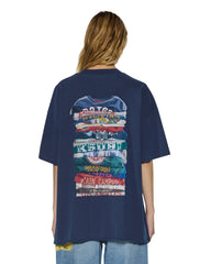 Womens Stacks Boyfriend Ss Tee Ink Blue Tees