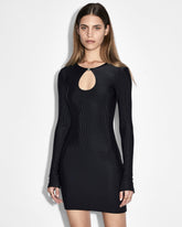 Buy Charmed Keyhole Dress Black Fitted Mini Dress KSUBI