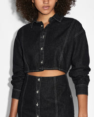 Buy Cutout Shirt Dress Midnight Cotton Mini Dress KSUBI