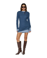 Womens Crawford Ls Dress Ink Blue Dresses