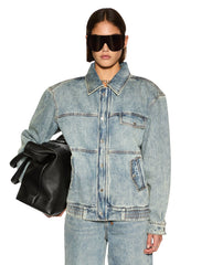 Aria Bomber Jacket Youth - Mid Blue Denim