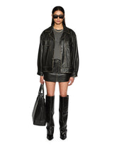 Creed Oversized Leather Jacket - Aged Black