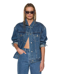 Oversized Jacket Token Krystal - Blue Denim