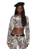Womens Mowalola Crop Jacket Cheetah Jackets