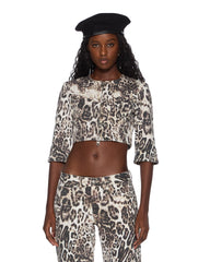Womens Mowalola Crop Jacket Cheetah Jackets