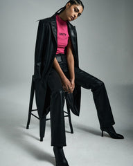 Buy Zephyr Duster Black Women's Longline Coat KSUBI