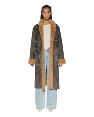 Hustler Steel & Tan Oversized Wool Coat