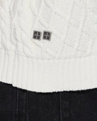 Mens Turncable Knit Vest Vintage White Knitwear