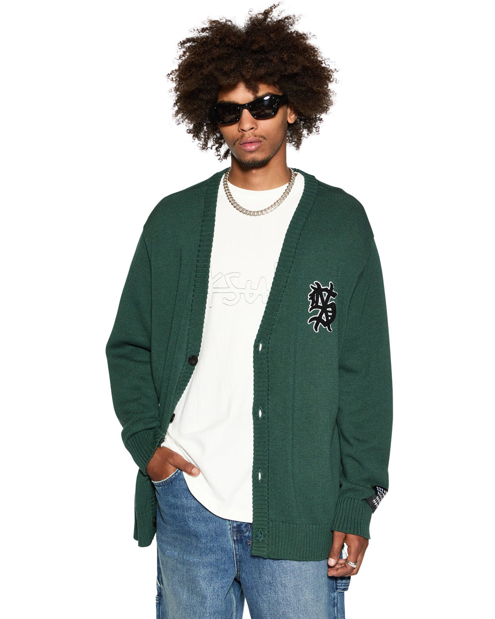 Dug Out Knit Cardigan Military - Green