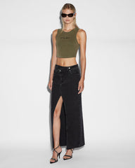 Relax Maxi Skirt - Washed Black Denim