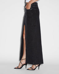 Relax Maxi Skirt - Washed Black Denim