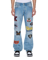 Mens Bronko True Patched Bootcut Denim Jeans