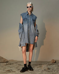 Sleeveless Dress Overkast - Blue Denim