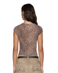 Womens Staple Ss Tee Leopard Tees