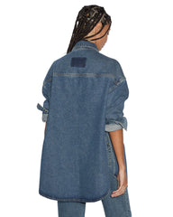 Oversized Long Sleeve Shirt Subway - Mid Blue Denim