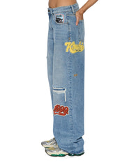 Womens Low Rider Horizon Patch Relaxed Denim Jeans