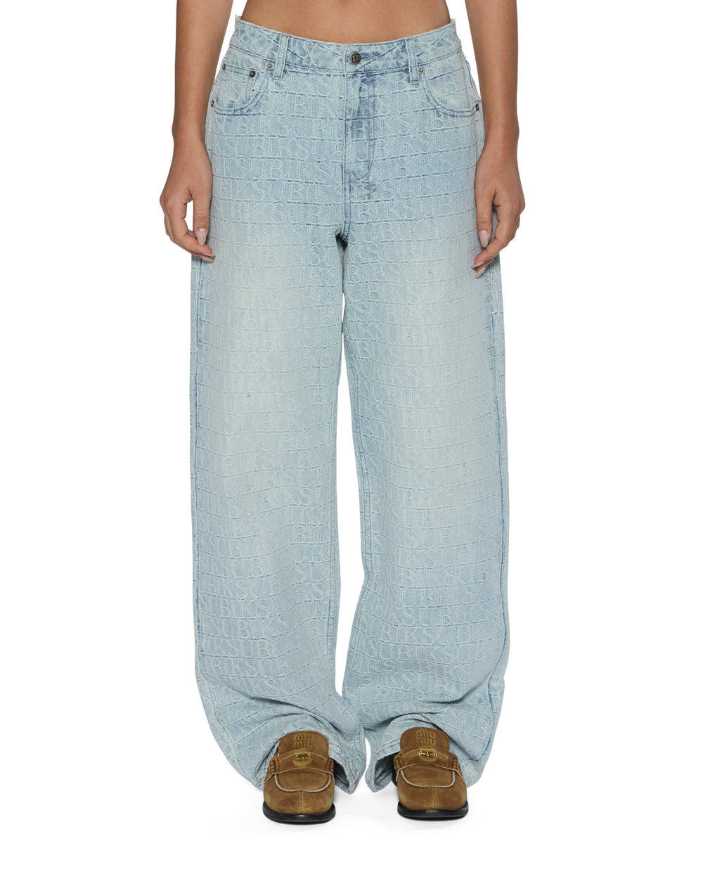 Womens Low Rider Tile Relaxed Denim Jeans