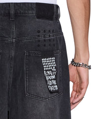 Mens Maxx Carbon Black Baggy Denim Jeans