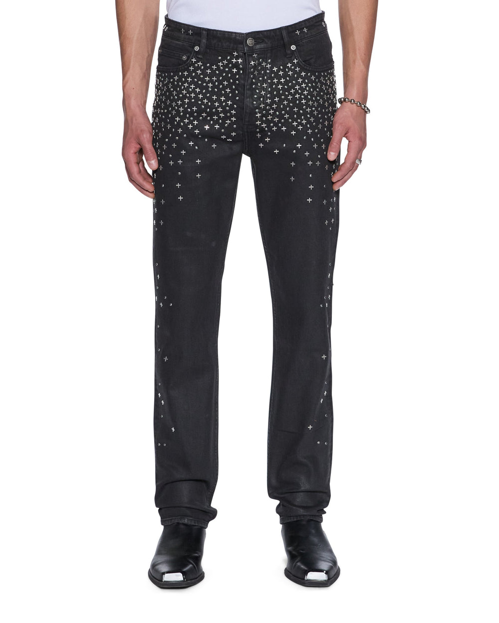 Mens Chitch Backstage Black Metalik Slim Denim Jeans