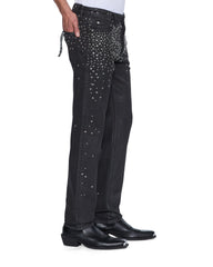 Mens Chitch Backstage Black Metalik Slim Denim Jeans