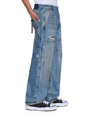 Mens Operator Pant 70'S Blue Relaxed Denim Jeans