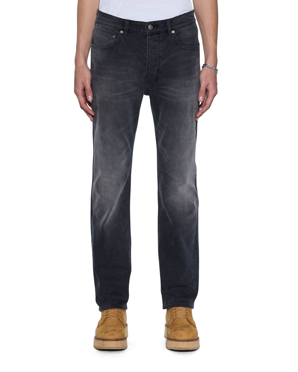 Mens Hazlow Powder Grey Straight Denim Jeans