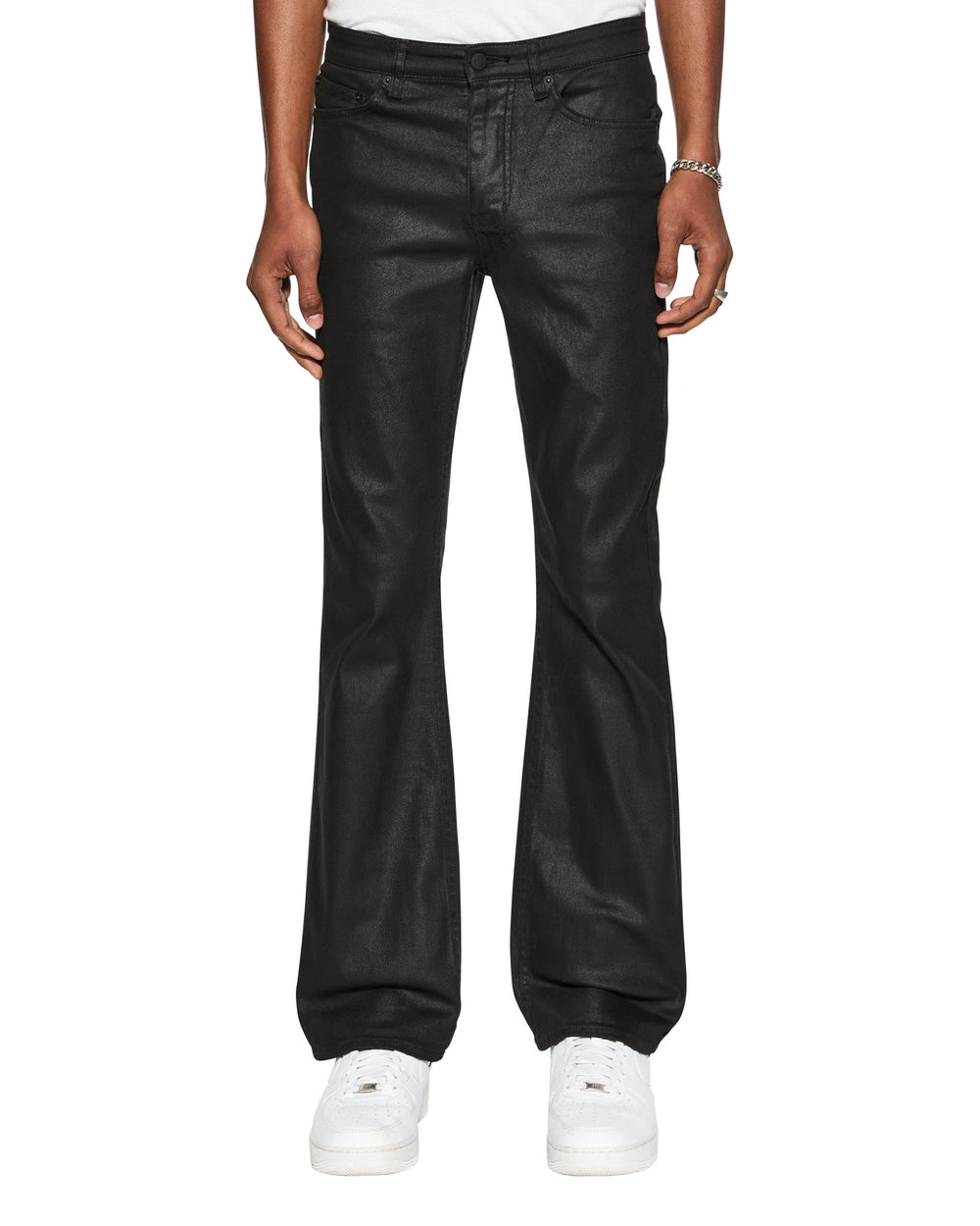 Mens Bronko Black Wax Bootcut Denim Jeans
