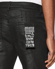 Mens Bronko Black Wax Bootcut Denim Jeans