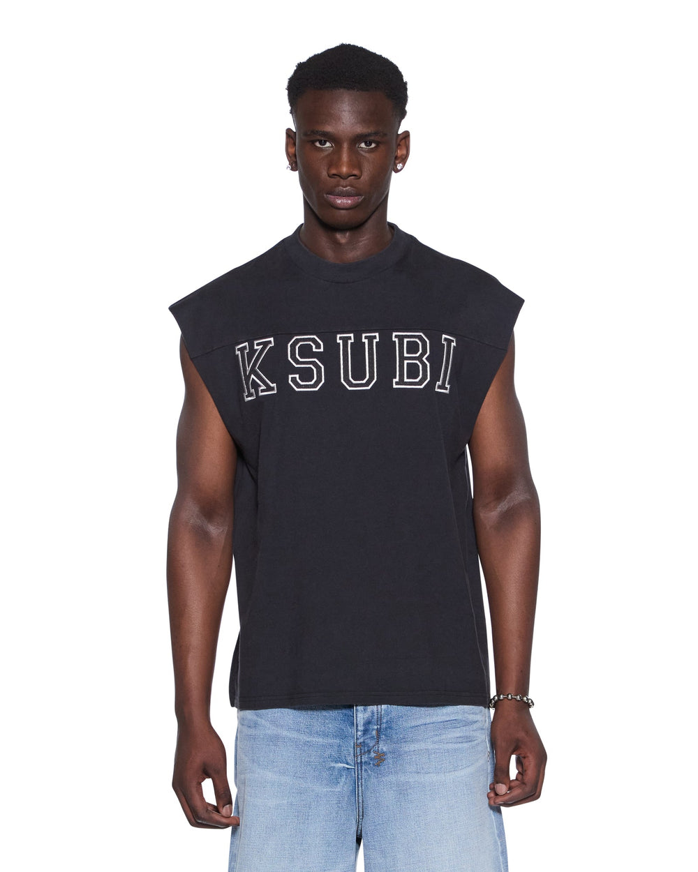 Mens Touchdown Ekcess Cut Off Tank Jet Black Tees