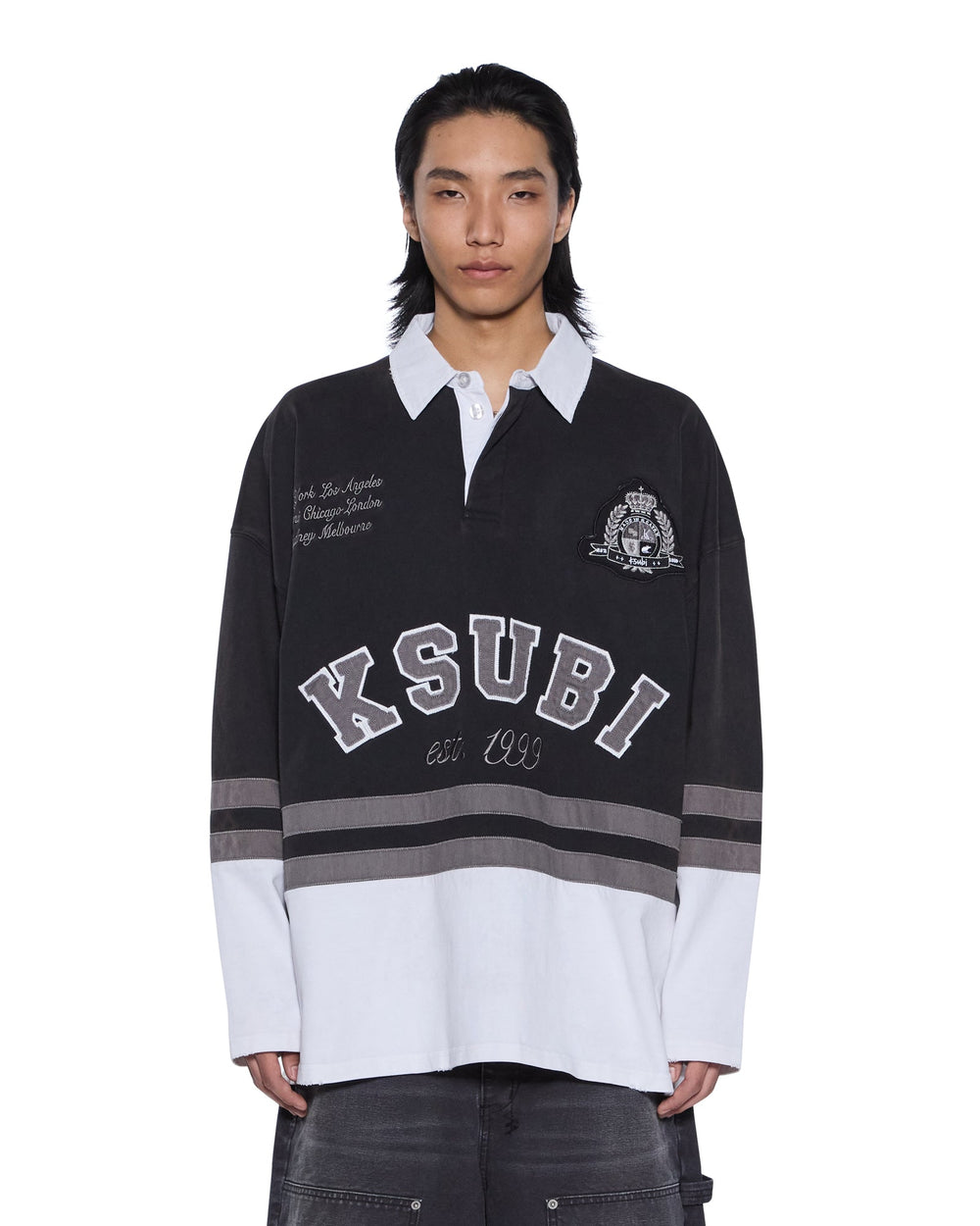 Mens Duke Rugby Ls Jersey Black Fashion Tops