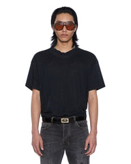 Mens Sid Linen Ss Tee Jet Black Tees