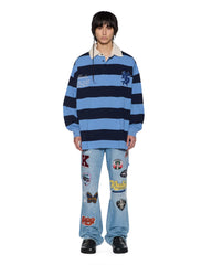 Mens Rugged Rugby Jersey Faded Ice Fashion Tops